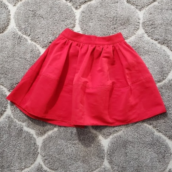 Express High Waist Midi A-Line Red Skirt Size 0 - Picture 2 of 6